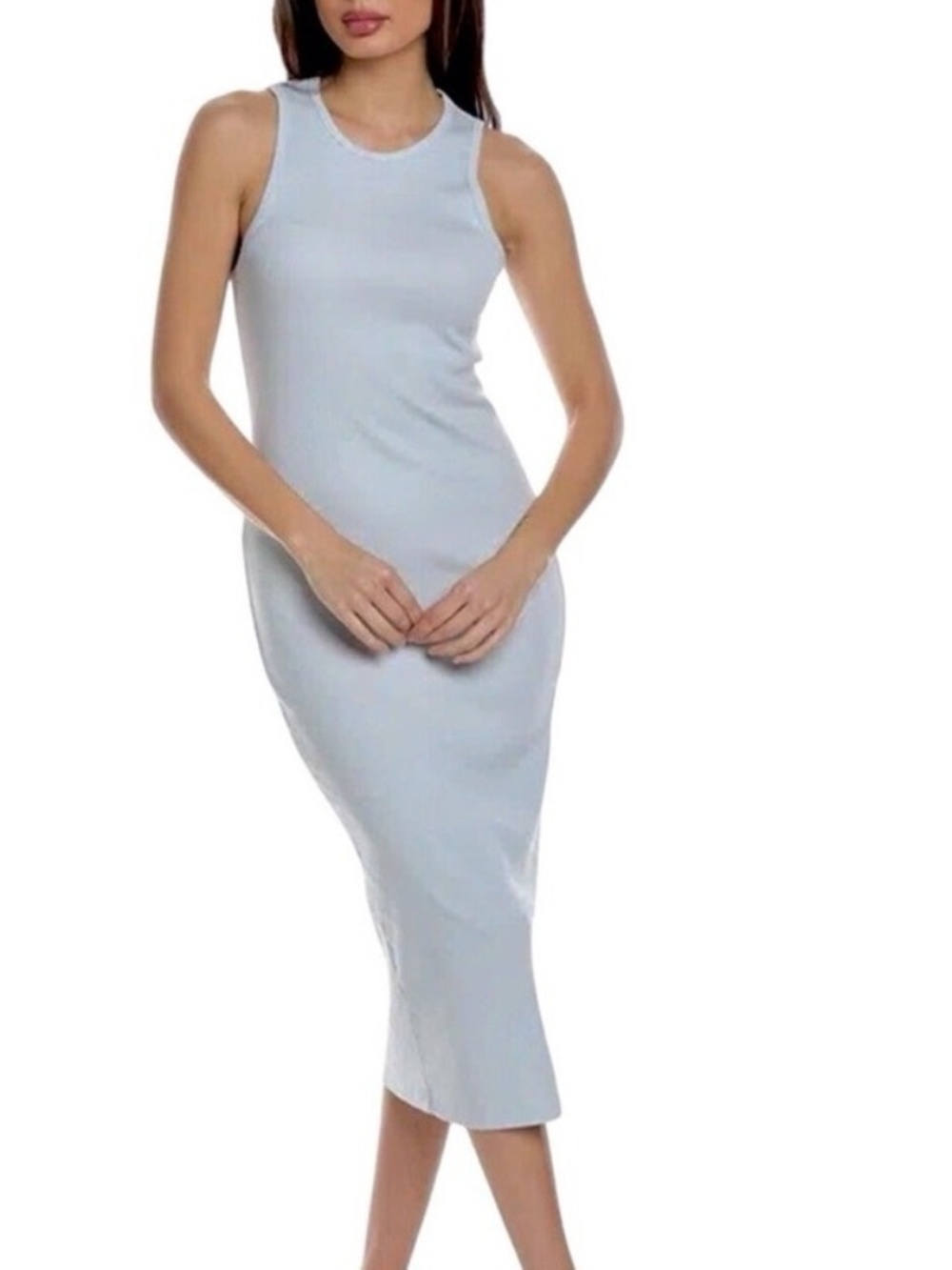 Standard James Perse Powder Blue Soft Cotton Ribbed Bodycon Dress - size 2 (M)
